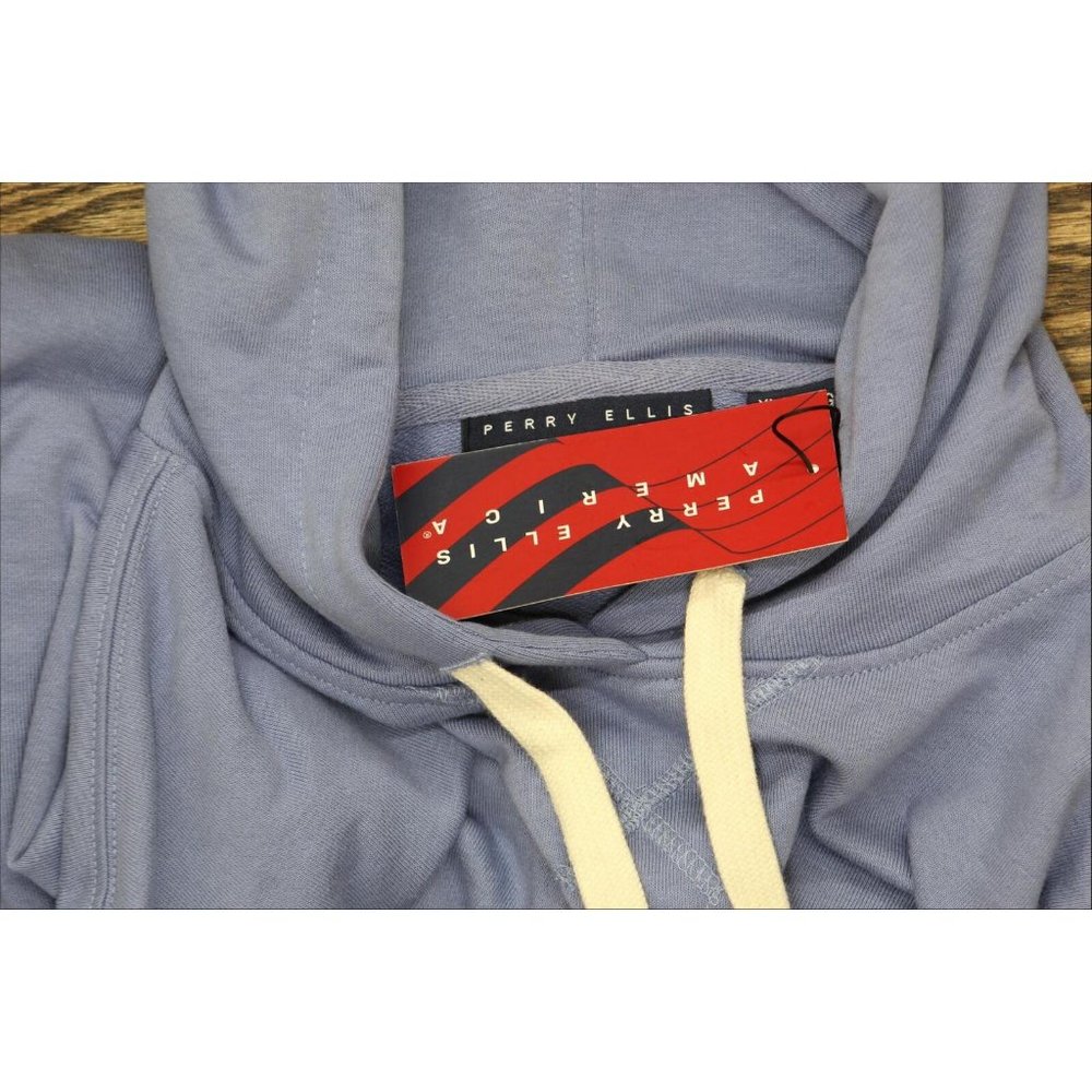 NWT Perry Ellis America Men's Heavy Weight Hoodie EHSK7012PS M Stonewash Blue - Picture 4 of 6